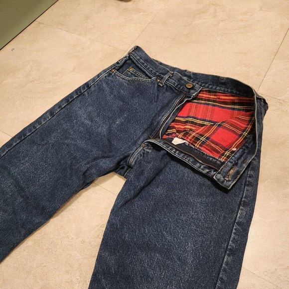 L.L. Bean Other - VTG LL Bean Mens 34x32 Flannel Lined USA Union UFCW Made Blue Denim Jeans